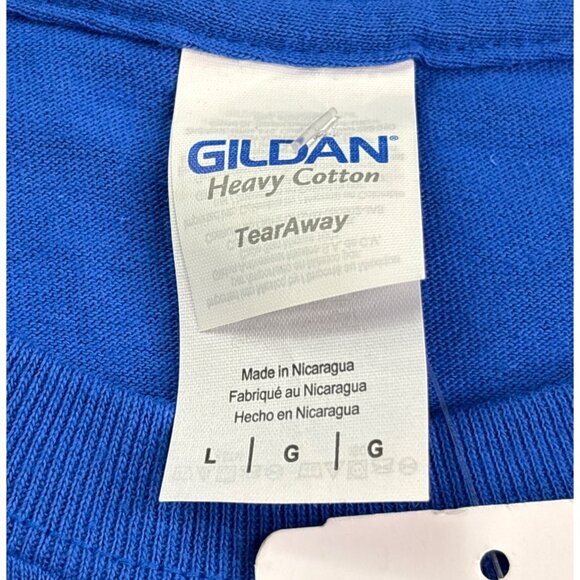 Hanukkah Menorah Lighten Up Mens T-Shirt Gildan Size L Blue Heavy Cotton New - Picture 4 of 5